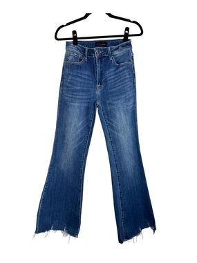 Risen Jeans Mid-rise Bootcut Flare Distressed Raw Hem